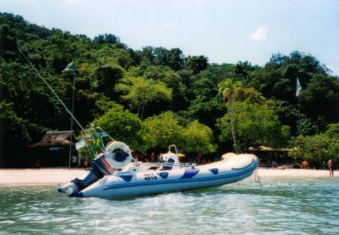 MOON 440 Tourism Rigid Inflatable Boat ribs full equipped diving in brazil
