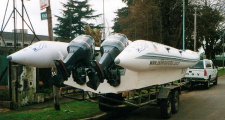 MOON 1040 Work Rigid Hull Inflatable Boat transport and professional work