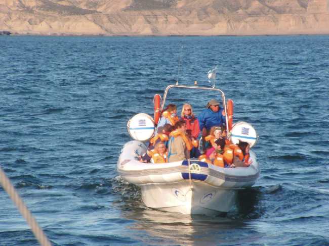 moon 1040 semi rigid inflatable boat transport people load tourism whatch whales dolphins patagonia